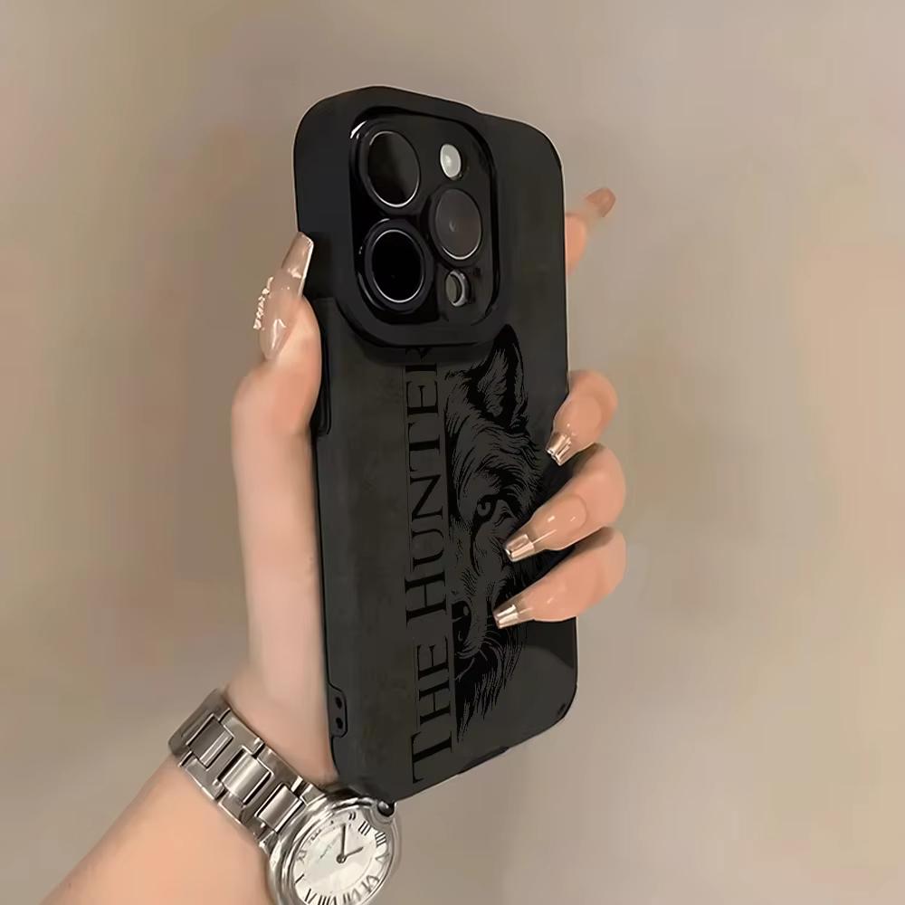 

Wolf Head Hunter Style Faux Leather Phone Case For iPhone 17 16 Pro Max 11 13 12 15 14 17 Air X XS XR 16 Plus Shockproof Cover iPhone17