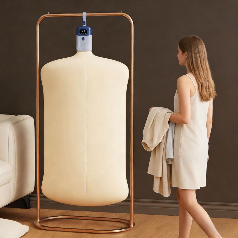 Timer Controlled Compact Dryer with Auto Shut Off Safety Foldable Design for Easy Storage Quiet Operation 110V