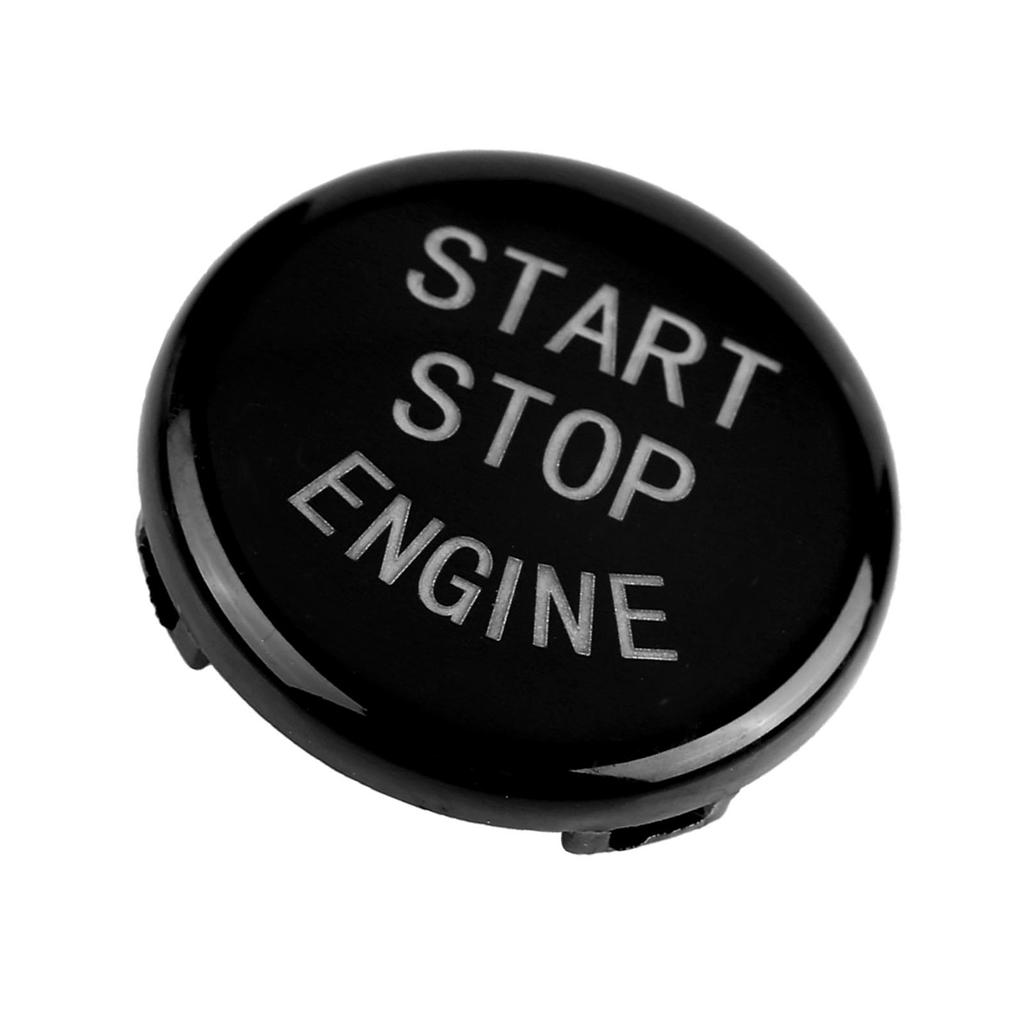 Car One Key Start Button Engine Ignition Switch Cover for BMW E Disk Bottom (Black)