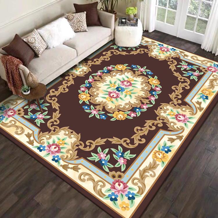 Teppich Wohnzimmer Großflächiger Teppich Schmutzabweisend und Pflegeleicht Retro Fußmatte