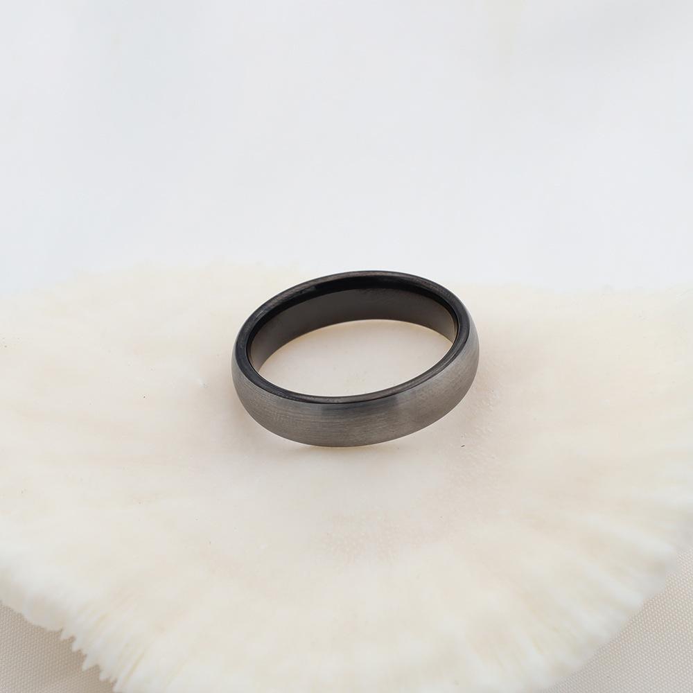 Jewelry Brushed Matte Tungsten Steel Ring Women'S Niche Premium Light Luxury Jewelry Curved Men'S Ring