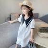 Girls' Summer Solid Color Dress Princess Dress Contrast Color Design