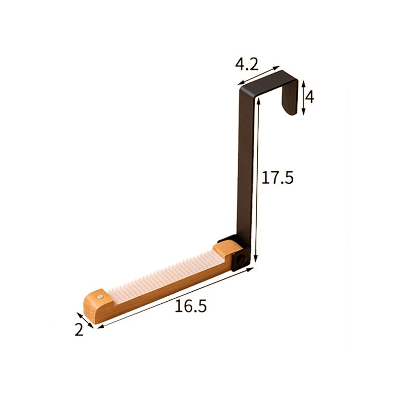 Home Rear Door Hook Foldable Kitchen Bathroom Accessories Portable Wooden Hook Clothes Bag Storage Rack Organization