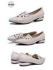 Embroidered Breathable Chunky Heel Flats - Plus Size Women's Fashion Shoes
