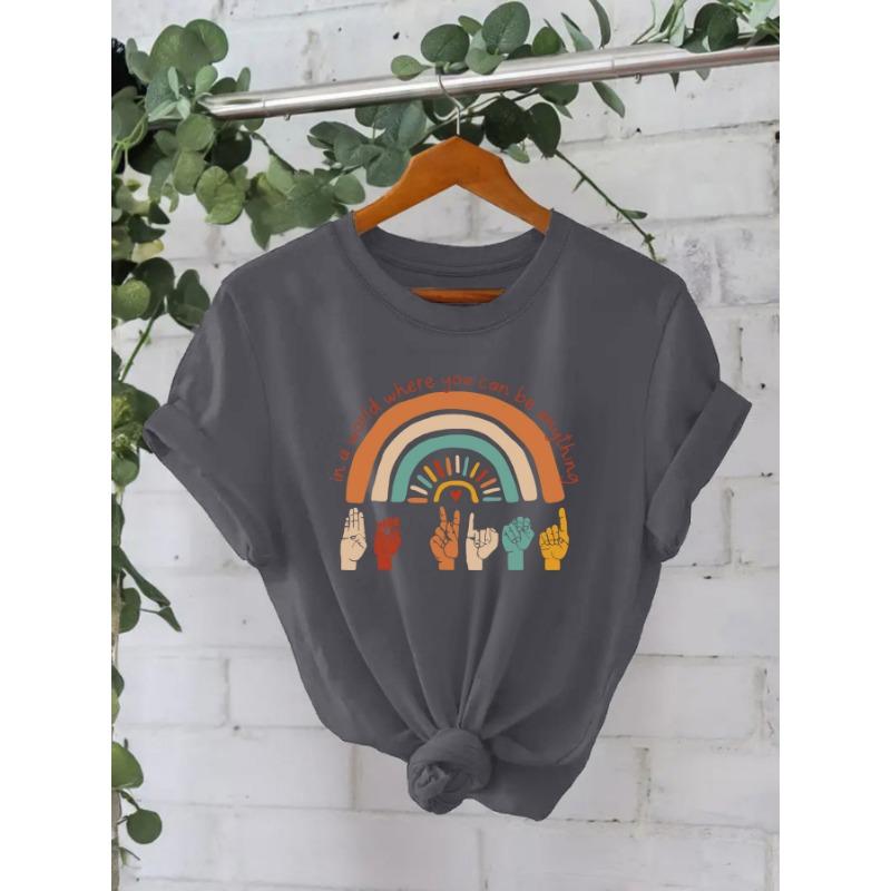 YYFS Damemote Uformelt sommer vår med korte armer bluser og skjorter med o-hals