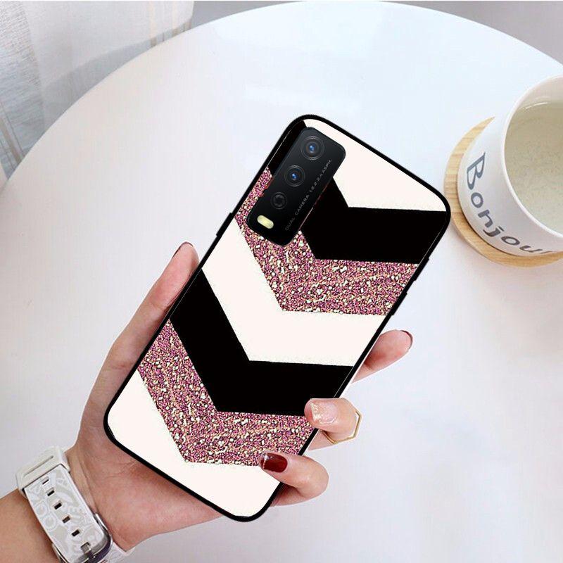 Fashion Geometric Splice Pattern Marble Phone Cover For Vivo Y31 Y30 Y33S Y11S Y12S Y17 Y20 Y21S Y1S Y53S Y15 Y19 Y91C V23 Cases