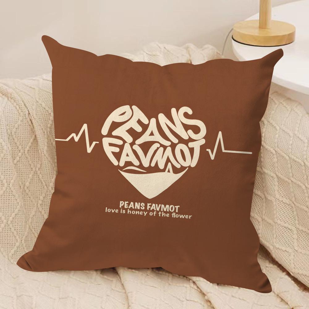 Creative Love Letters Cushion Cover Silky Short Plush DoubleSided Printed Pillow Case for Sofa All Seasons Home Decor Gift