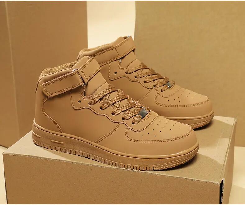 

Мужские кеды с высоким верхом 2025 осень новинка Air Force 1 пара скейтборд корейская версия тренд классические повседневные белые кеды 46 коричневый