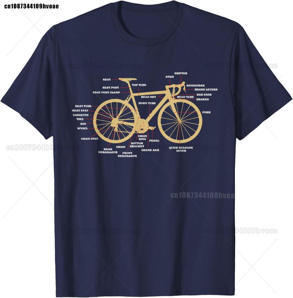 Bicycle Cycling Anatomy Road Bike Parts Biking Cyclist T-Shirt