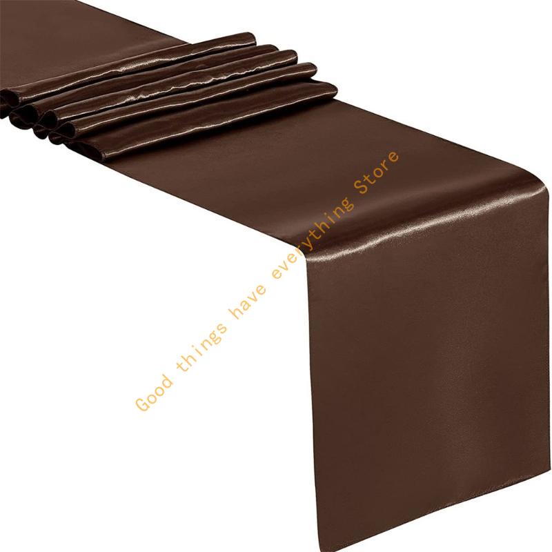 Solid Color Silky Table Runner Collection 12x108Inch, Enhances Ambiances for Various Celebratory Occasion 55KF