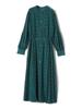 SHIPS for Women Web Hand Polka Band Side Dark Size M Dress, Exclusive, Washable, Dot/Floral Print, Collar, Pleats, Women's, 314514409, Green,