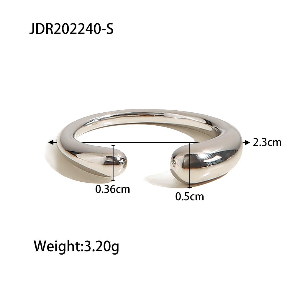 Youthway Cast Textured Fashion Stainless Steel Open Ring Waterproof Minimalist Statement Charm Jewelry Women