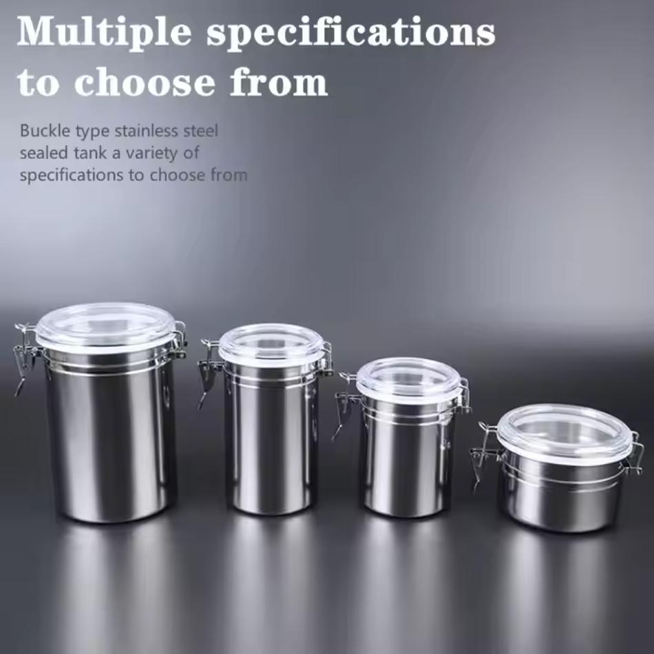 Kitchen Tool Coffee Storage Sealed Tank Stainless Steel Storage Jar Coffee Tea Sealed Jar Kitchen Coffee Bean Storage Containers