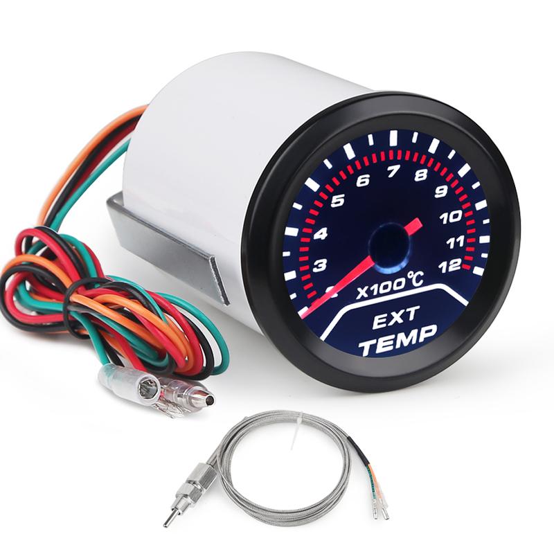 12V 52mm Universal Car Exhaust Gas Temp Gauge Meter EGT Temperature Meter With Electronic Sensor For Car Truck Vehicle