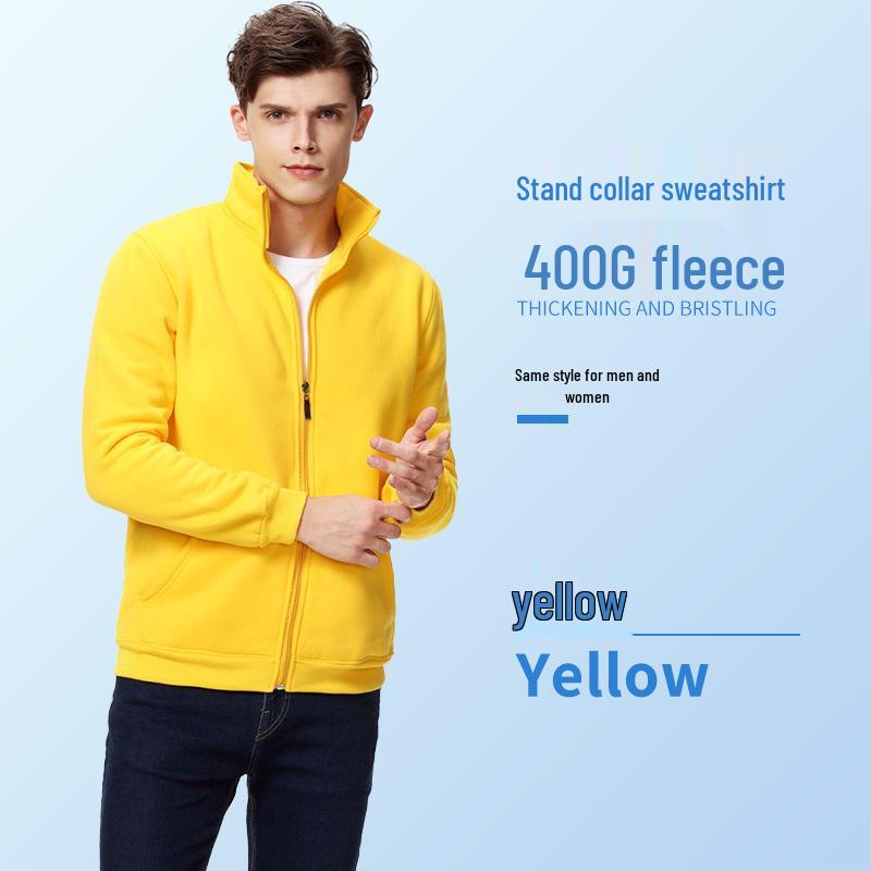 Spring/Summer Custom Workwear: Pure Cotton Zipper Sweatshirt with Turn-Down Collar and Long Sleeves for Uniform and Advertising.