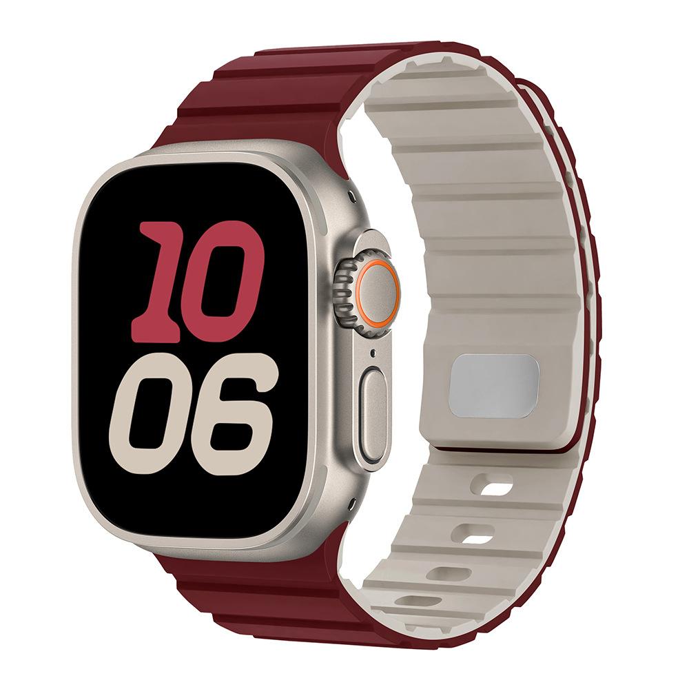 Apple S10 Saat için Uygun Silikon Kordon 42mm/46mm Mıknatıslı Emiş Ultra2 Silikon Erkek ve Kadın Kordonu