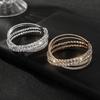 A Hair Generation Claw Chain Open Elastic Bracelet, Four Rows of Cross Full Diamond Steel Wire Bracelet