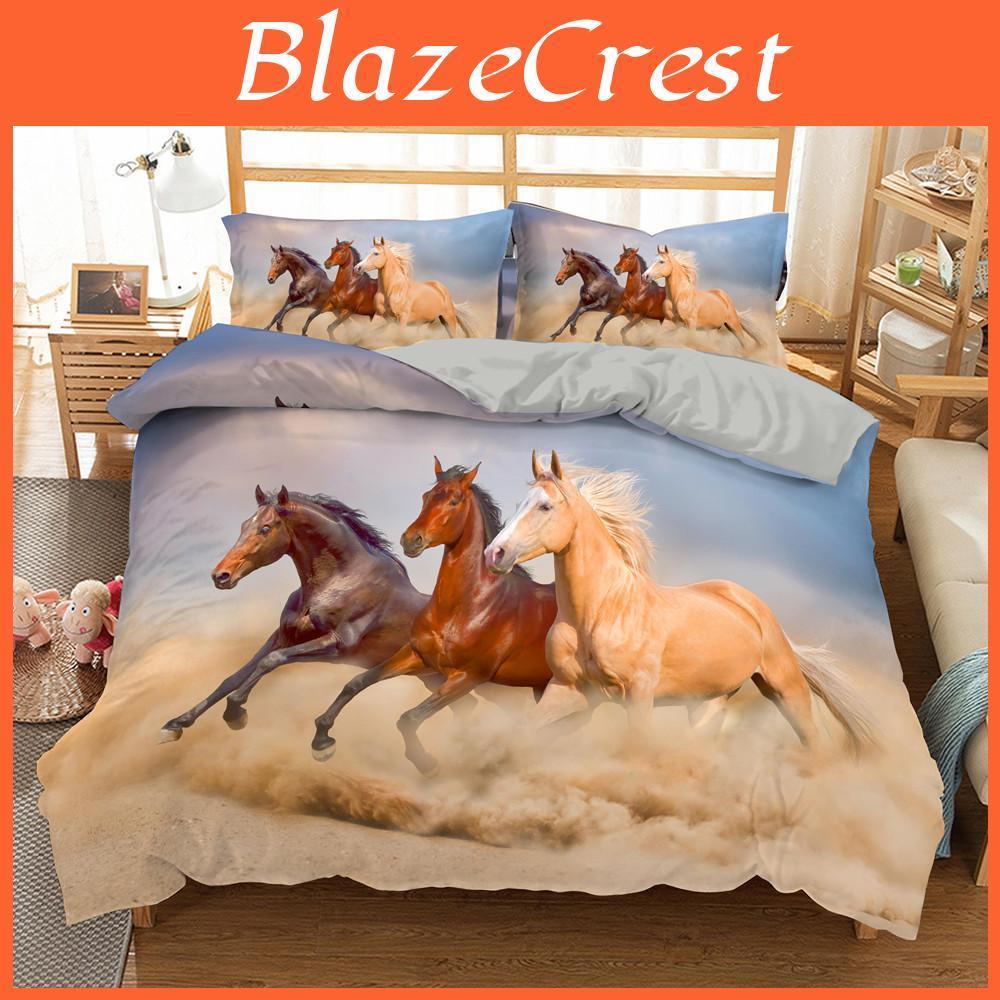 For With Comforter Cover Pillowcase Home Textile100 Highquality Horsedeerdinosaurs Zebrastigerduvet Cover2 Pcs 3pcs