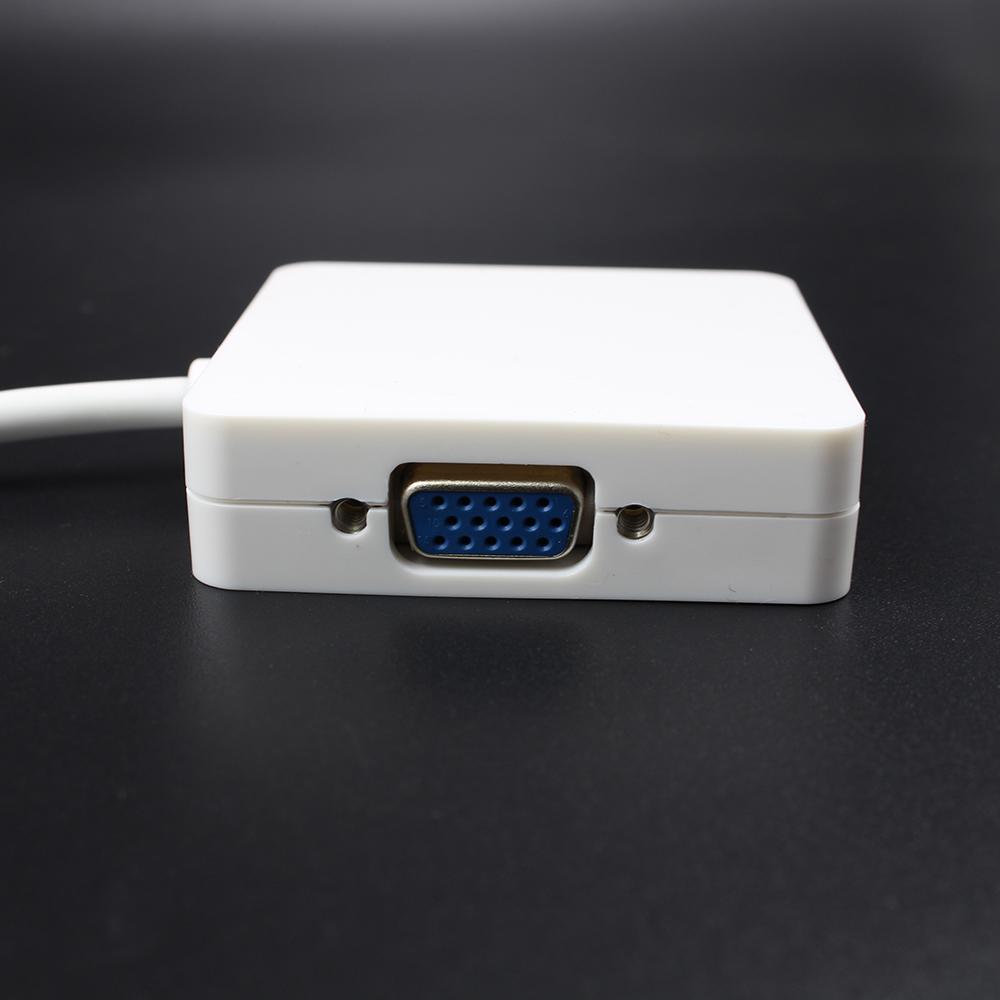 3-in-1 Mini DisplayPort DP Thunderbolt to DVI VGA HDMI Adapter for MacBook