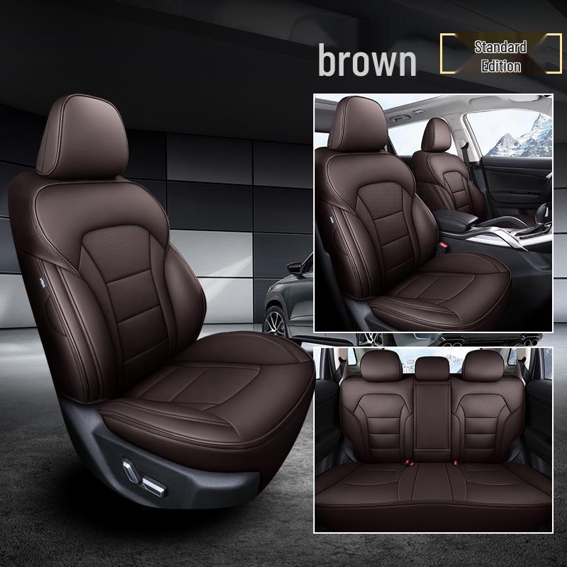 Full Surround Five-Seat Car Cover - Genuine Leather, All-Season Cushion for Any Model