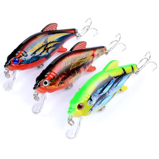 8cm 3D Eyes Painted Bionic Wobbler Swim Minnow Artificial Fishing Lure Hard Bait