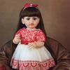 Lifelike Reborn Baby Dolls 22 Inch Realistic Newborn Girl Doll with Brown Long Hair Best Birthday Set for Girls Birthday XAMS Easter Gift