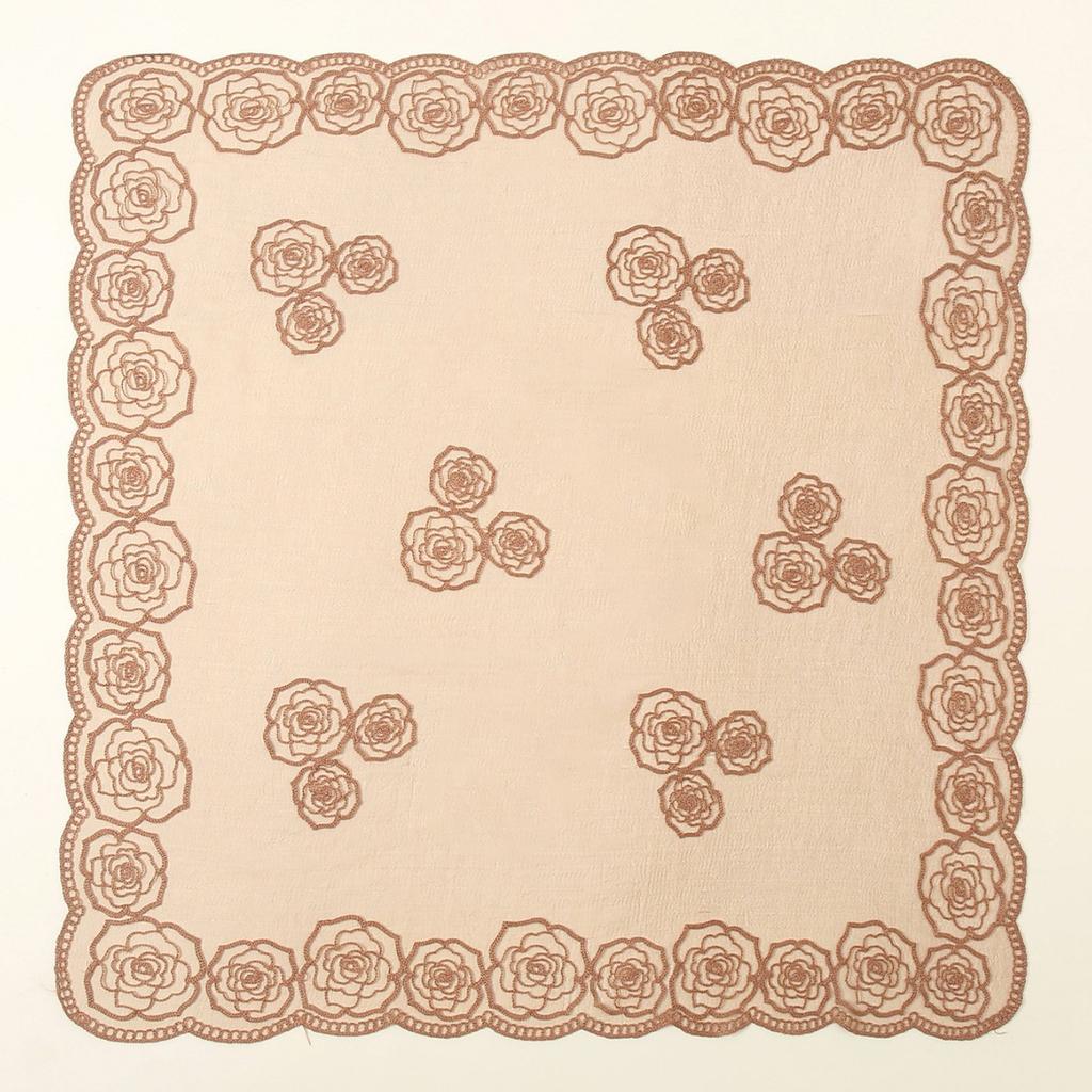 80 * 80CM Embroidered Square Scarf Decorative Silk Scarf Fashion Versatile Rose Headband
