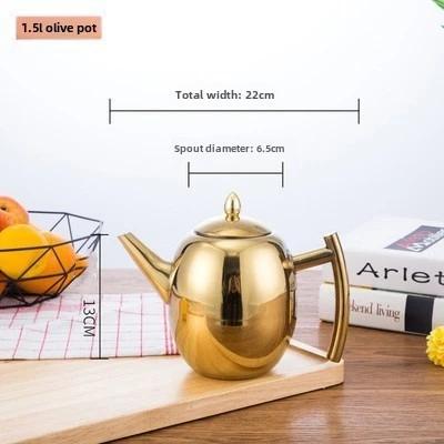 Polished Stainless Steel Teapot Water Kettle Thickened with Filter Tea Pot 1/1.5/2L Gas Induction Cooker Kettle Household Teapot