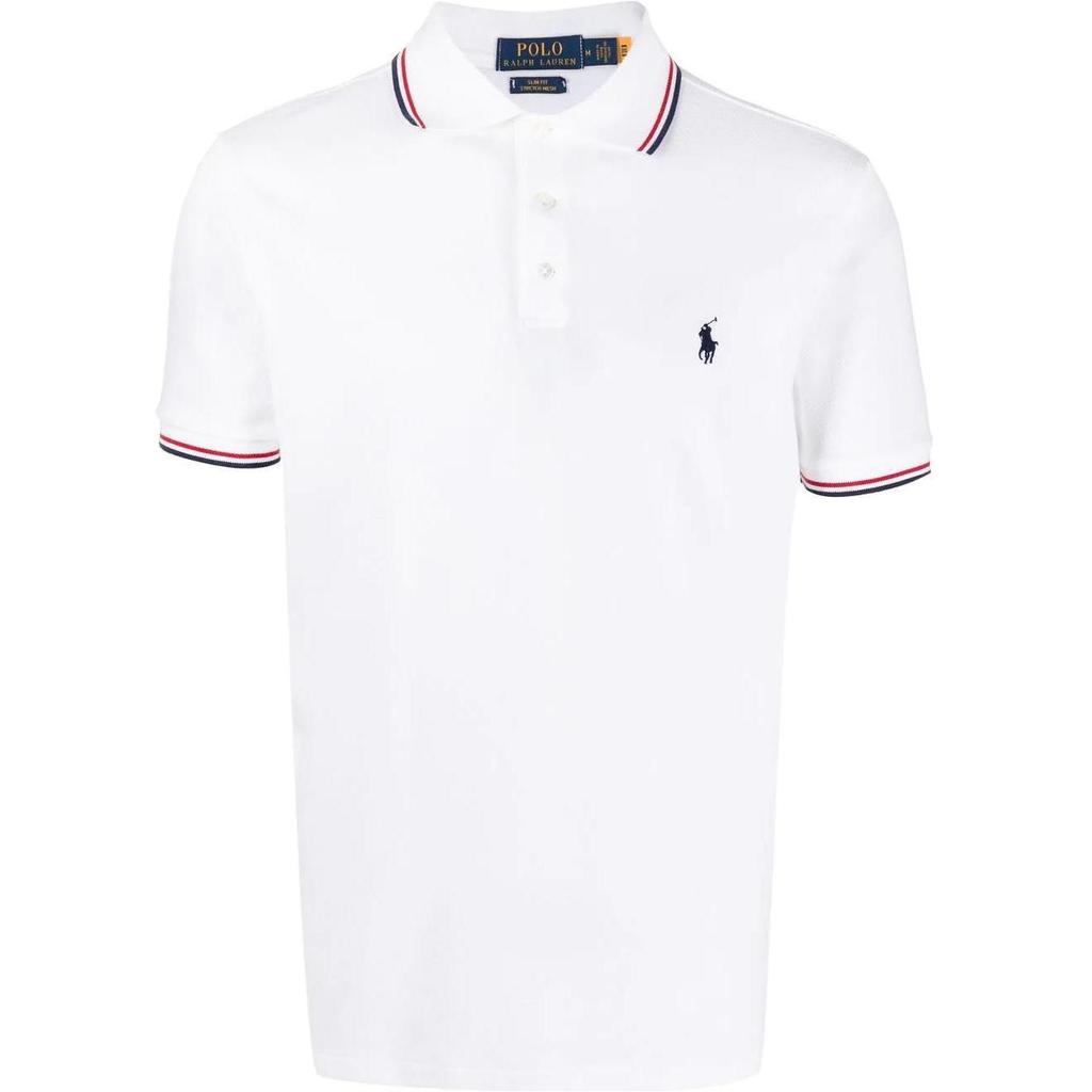 Polo Ralph Lauren Solid Color Logo Embroidered Polo Shirt Men Tops White 710823433-013