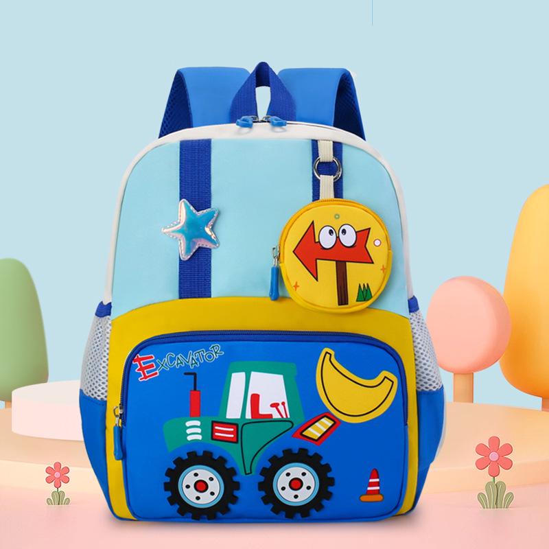 

Детский рюкзак-экскаватор большой вместимости на осень 2025 года: Легкий, милый мультяшный школьный рюкзак для детского сада синий