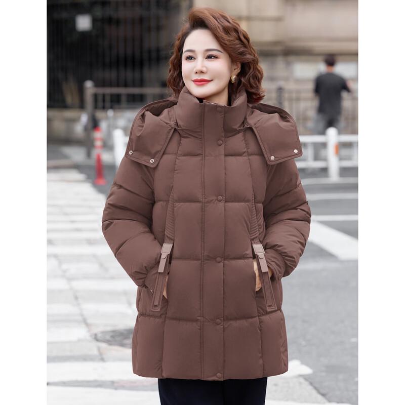 Hodo Women's Mid-Length Hooded Down Jacket