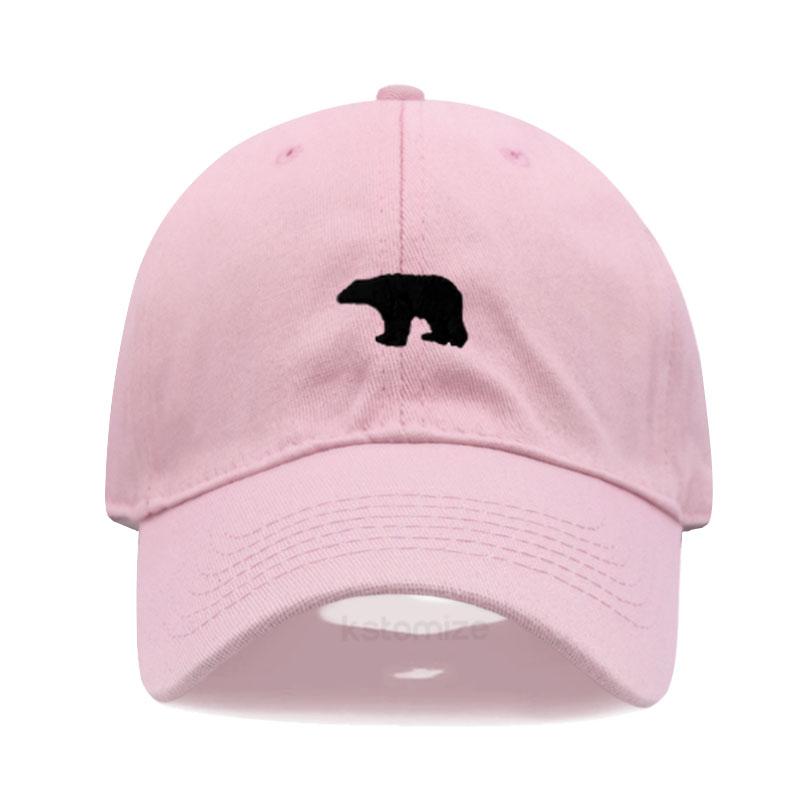 Little Bear Embroidery Baseball Cap For Women Men Fashion Adjustable Soft Washed Cotton Dad Hat Unisex Classic Golf Caps