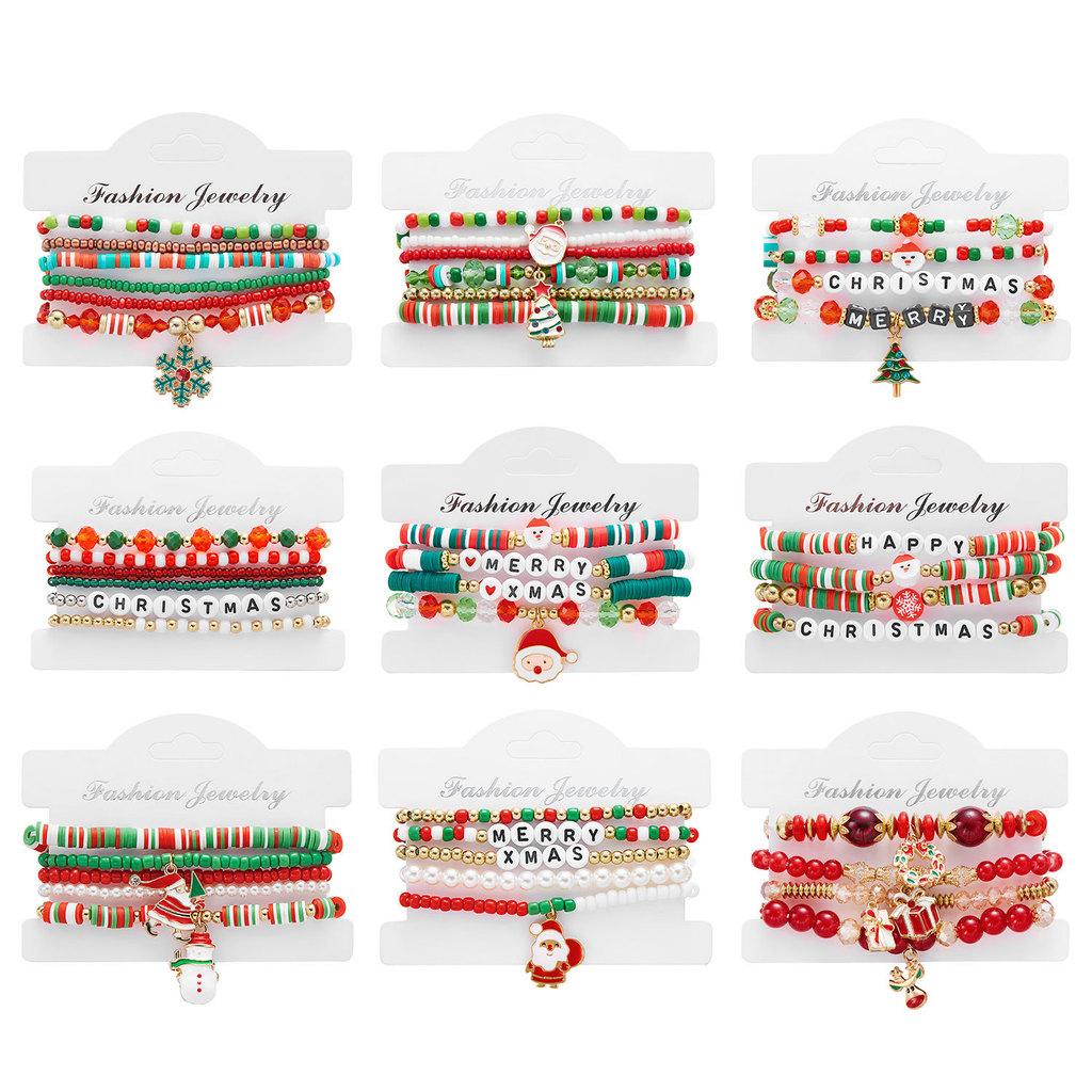 Christmas Gift Handcrafted Bracelets With Santa Claus Pendant Design For Holiday Parties