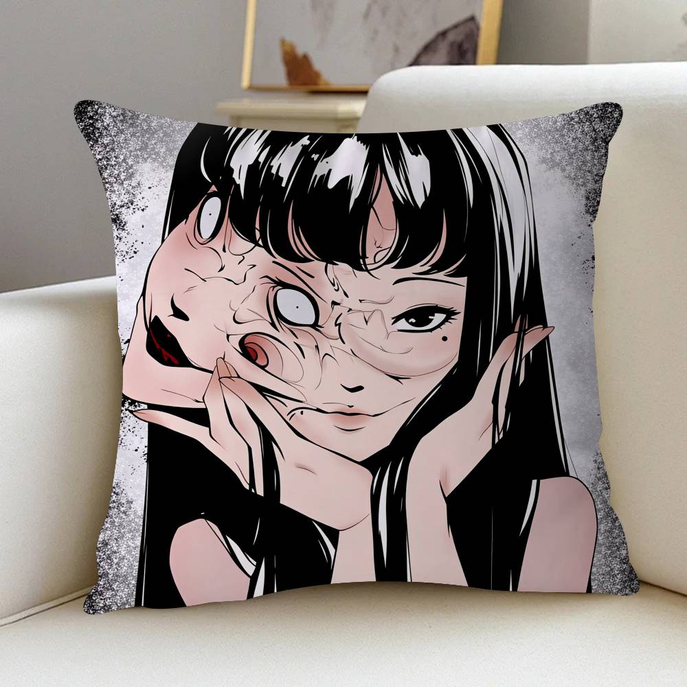 

Horror Anime Tomie Junji Ito Manga 45*45cm Cushion Cover Pillow Cover Decor Pillowcase Home Pillowcase For Couch Pillow 16x16Inch