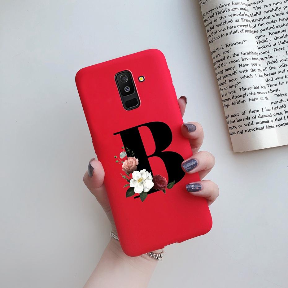 for Samsung Galaxy A6 2018 phone case A600 A600F for Samsung A6 a 6 plus 2018 A605 A605F A6plus case Beautiful 26 Letters cover