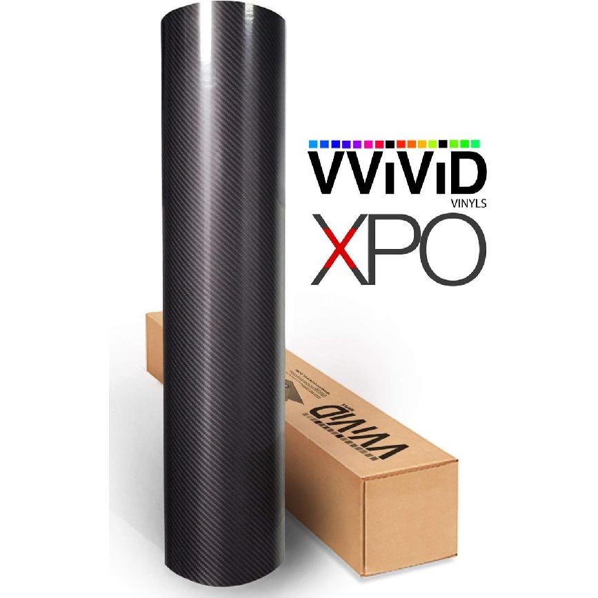 Black Carbon Fibre High Gloss Vinyl Wrap Adhesive Film (12" x 60")