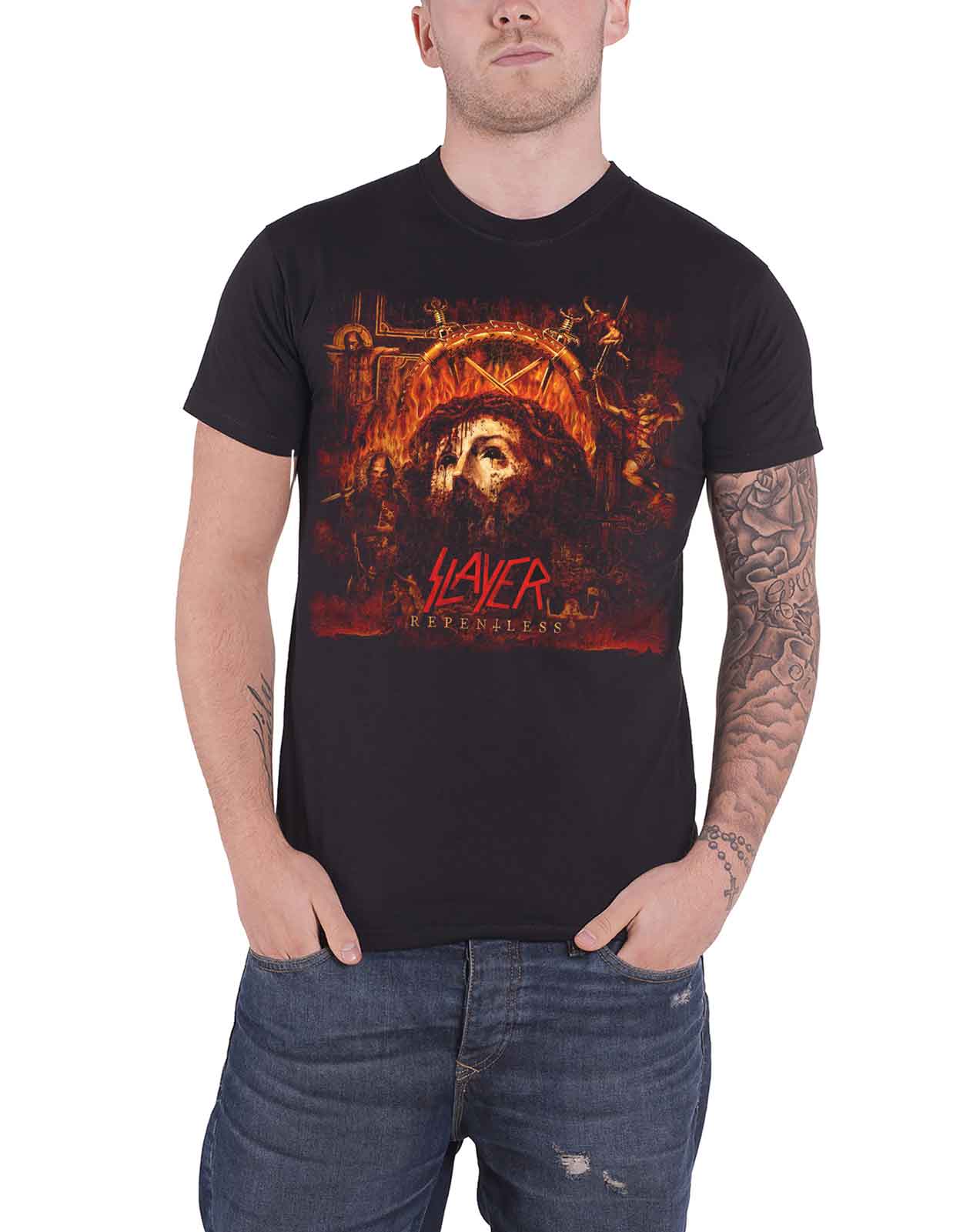 Slayer Mens T Shirt Black Repentless Album cover Band Logo Official XL