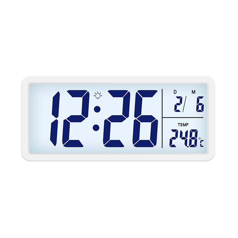 

Nordic-Themed Digital Wall Clock with Extra-Large Screen Real-Time Indoor Climate Data and Calendar Display for Daily Use білий