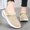 Women's 2-in-1 Closed Toe Slip-On Mule Sandals-Flat Casual Summer Shoes,Solid Color Versatile Lazy Slippers & Open Heel Sandals