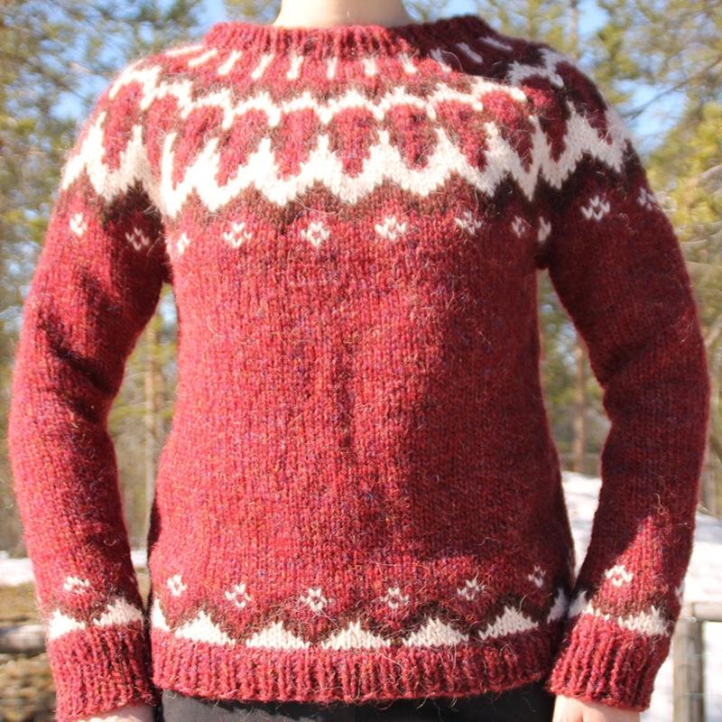 Women's Trendy Color Block Round Neck Knitted Sweater