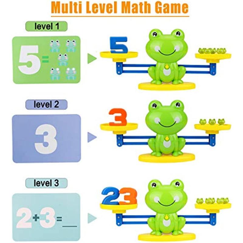 Cool Math Game for Preschoolers Frog Balance Counting Toys for Boys and Girls Educational Number Toy Fun Children's Gift STEM Learning
