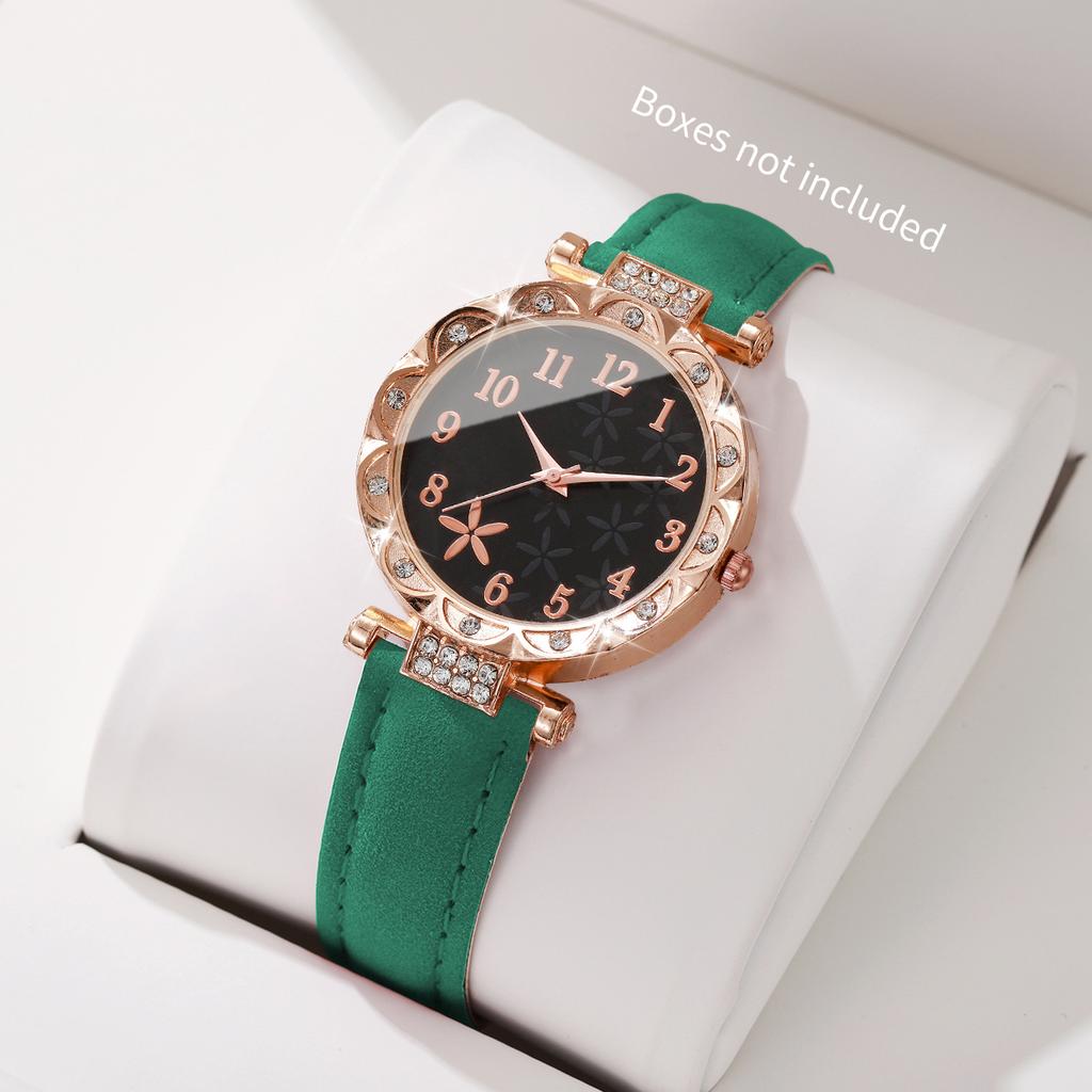 Women Flower Dial Watch Fashion Leather Band Quartz Wristwatches For Ladies Clock Reloj Mujer
