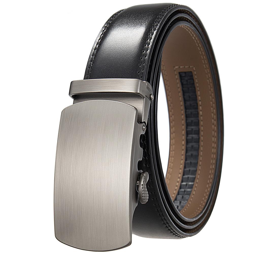1Pcs Two-Layer Cowhide Belt, Fashionable Business Automatic Buckle Belt Ly35-1064-1