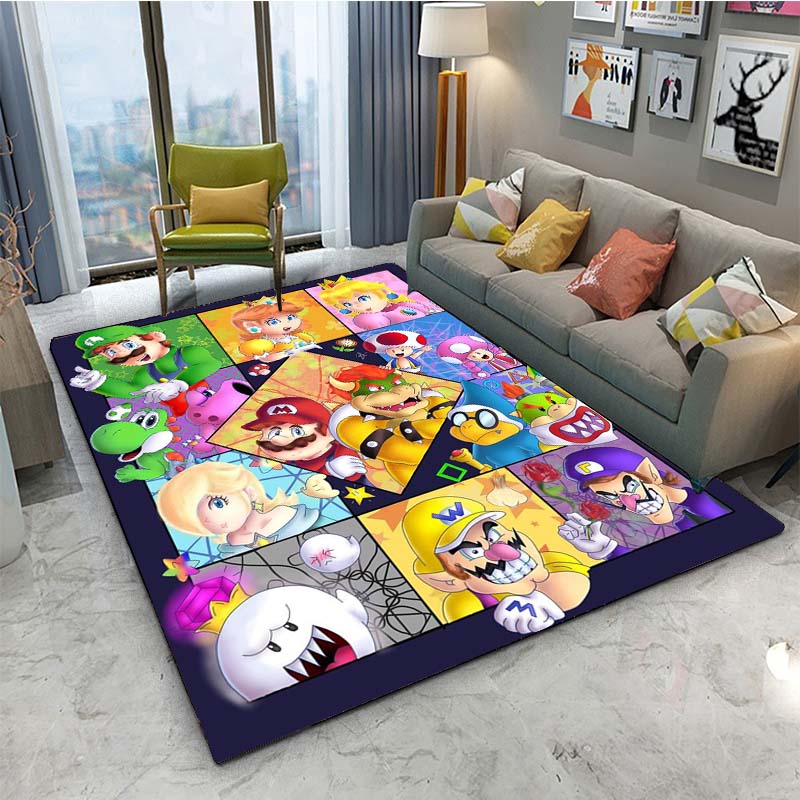 Anime CARTOON-M-MA-RIO-GAME UnSlip Rug for Living Room,Bedroom,Playroom,Kitchen,Door,Prayer Floor Mat Decor Carpet Gift Alfombra