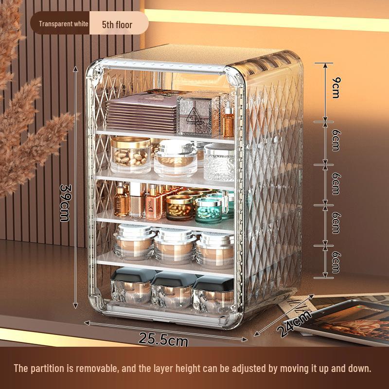 Transparent Dustproof Cosmetic Storage Box for Skincare and Makeup