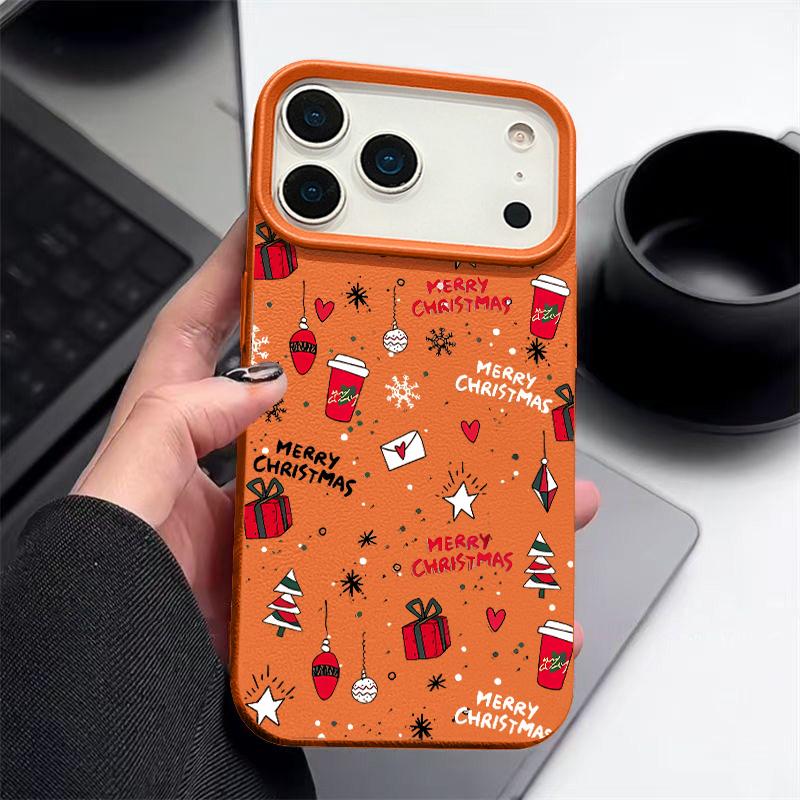 Urocze świąteczne wzory etui na telefon dla iPhone Air 17 16 15 14 Pro Max 13 12 Pro 11 16e Odporne na wstrząsy Tekstura skóry TPU Miękkie etui
