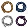 60-130PCS 3/4/6/8/10mm Plated Color Faceted Crystal Glass Beads Abacus Beads Round Flat Loose Spacer Beads For Jewelry Making
