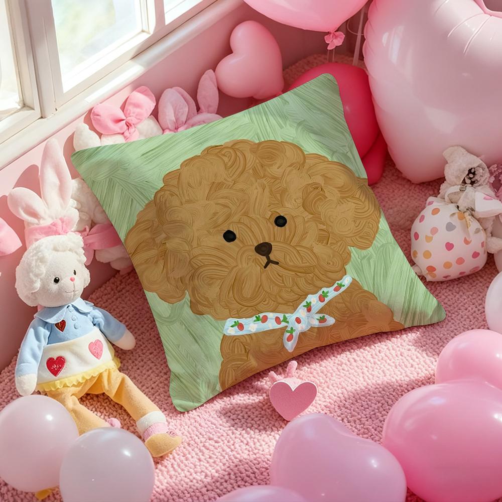 Art Optimization Dog Cushion Cover Pattern Printed Pillowcase for Living Room Sofa Cushion Cover & Bedroom Decor