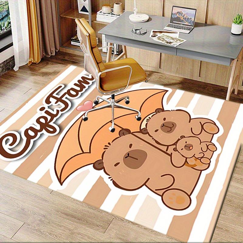 1pc Capibara Office Carpet Soft Polyester Entrance Carpet Washable Non Slip Machine Washable Indoor