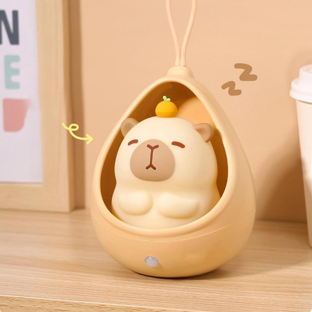 Capybara Night Light Rechargeable Three Modes Auto-Sensing Ornament Lighting For Nursery Desk Bedroom Kids Toddler Bedside